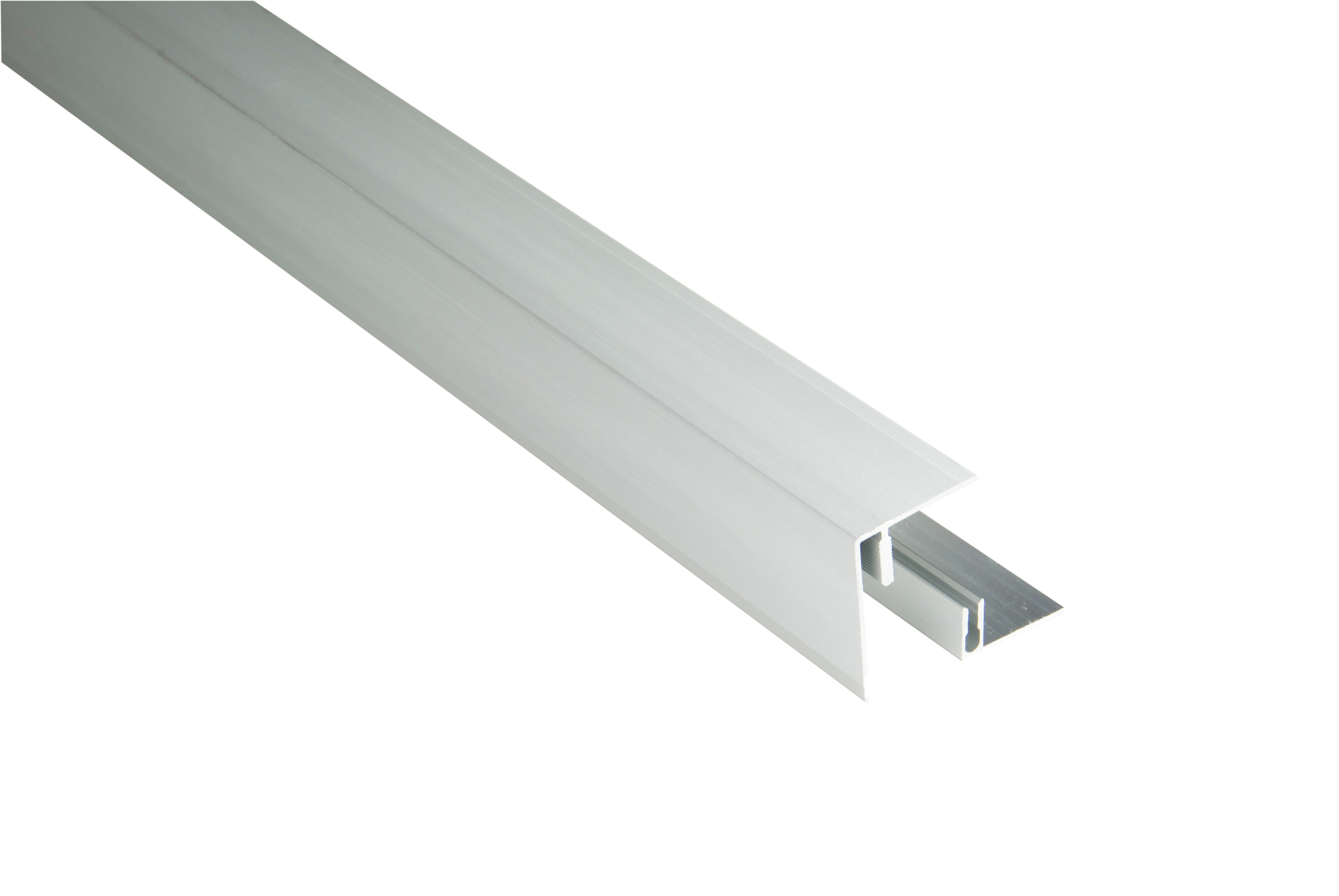 Kovalex Aluminium Seitenabschluss mit Befestigungsprofil - Farbe: Alu-Silber - Abmessung: 45x59x2.500 mm