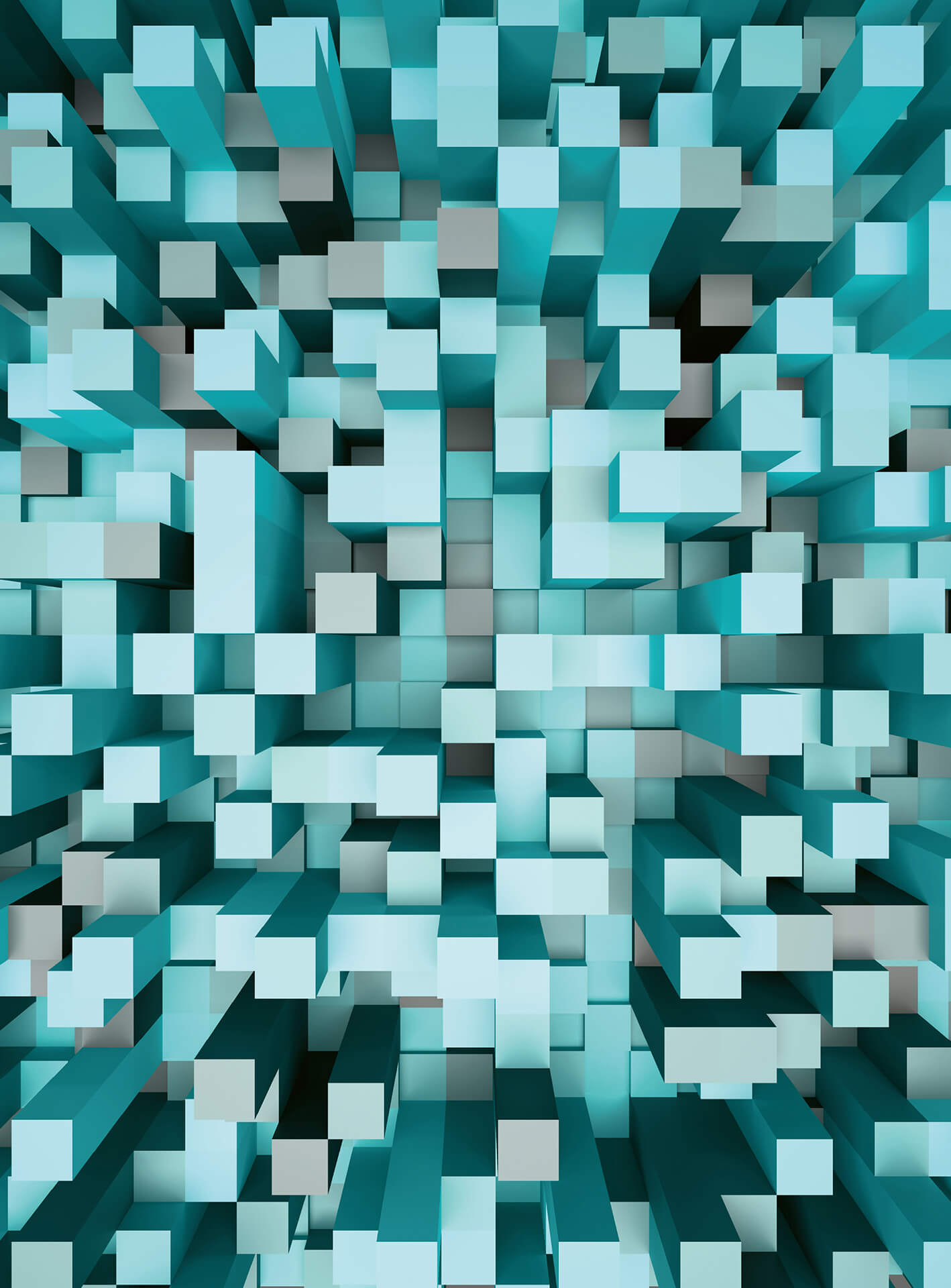 Fototapete 3D Squares Blue 1,92 m x 2,60 m (4,99 m²)
