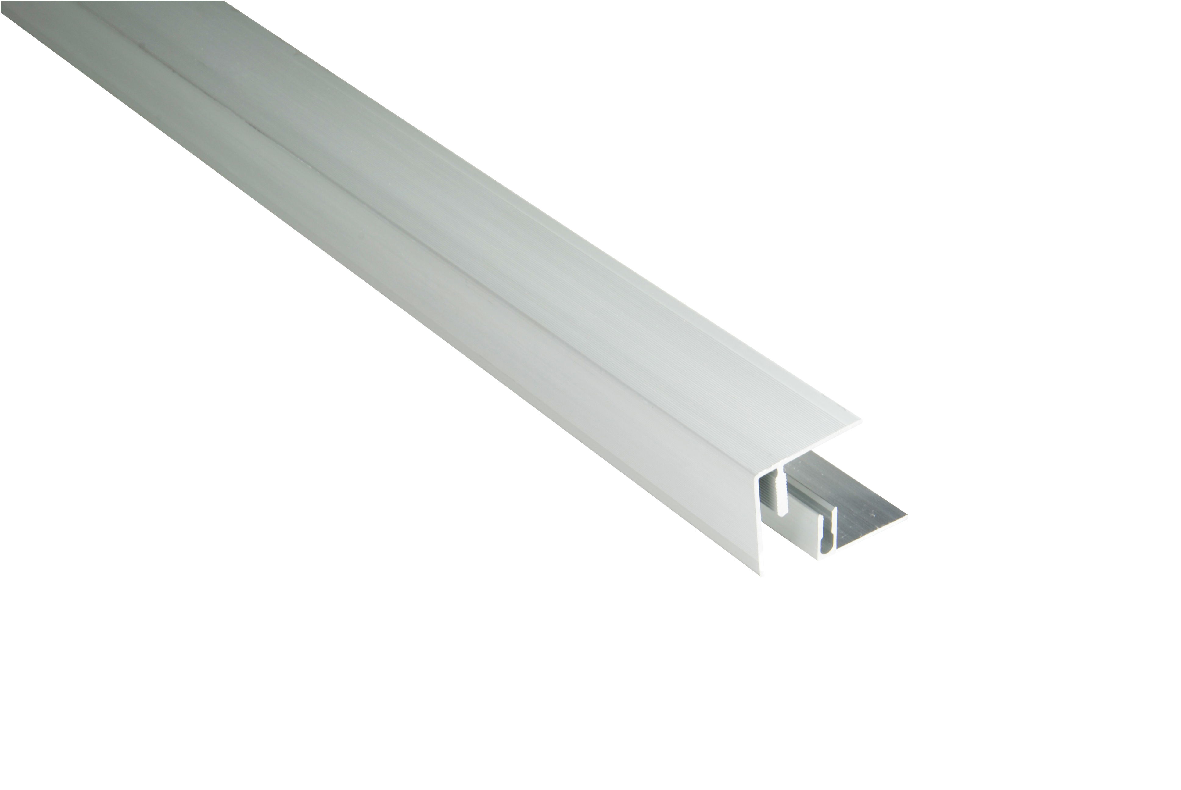 Kovalex Aluminium Seitenabschluss mit Befestigungsprofil - Farbe: Alu-Silber - Abmessung: 45x41x2.500 mm