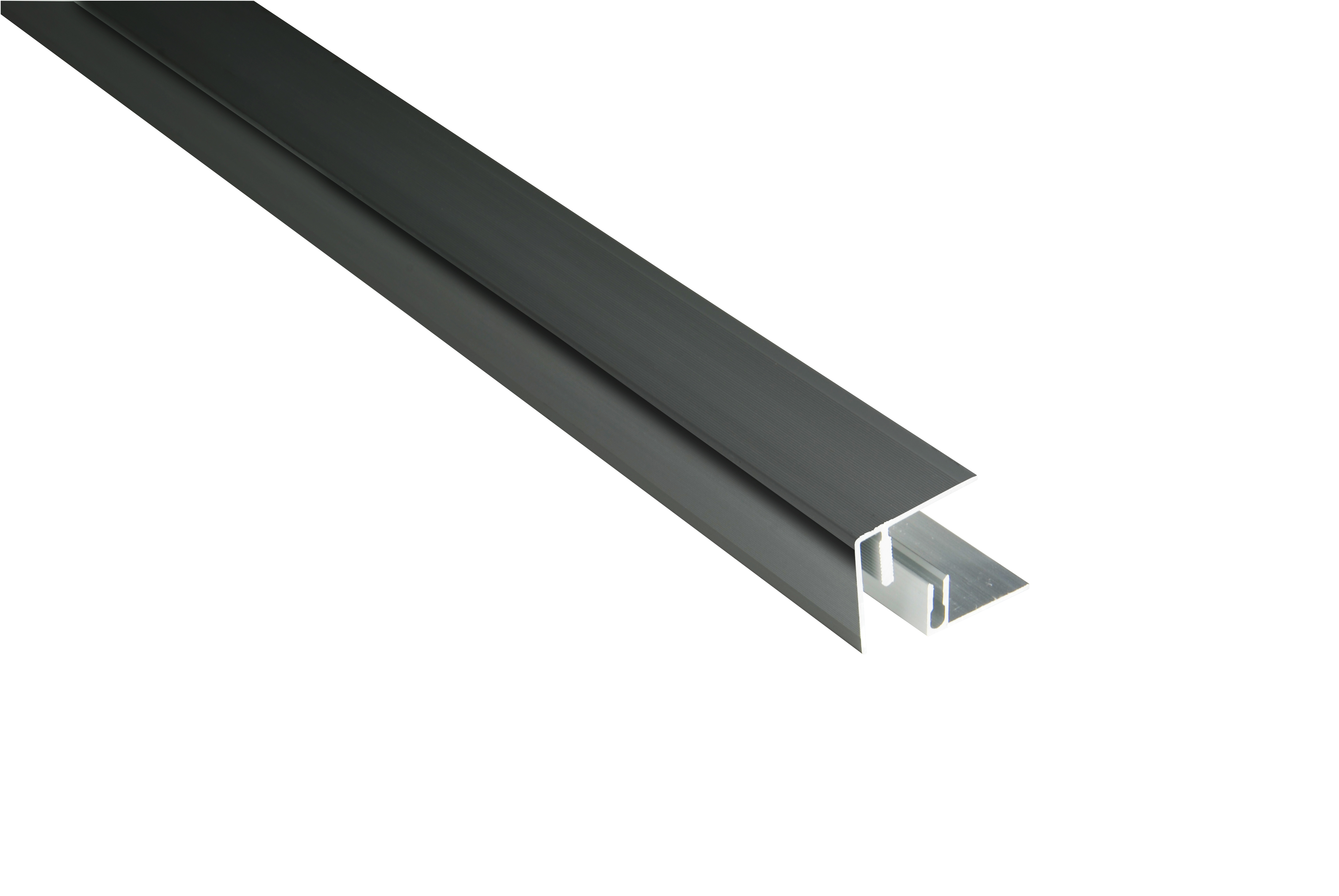 Kovalex Aluminium Seitenabschluss mit Befestigungsprofil - Farbe: Anthrazit - Abmessung: 45x41x2.500 mm