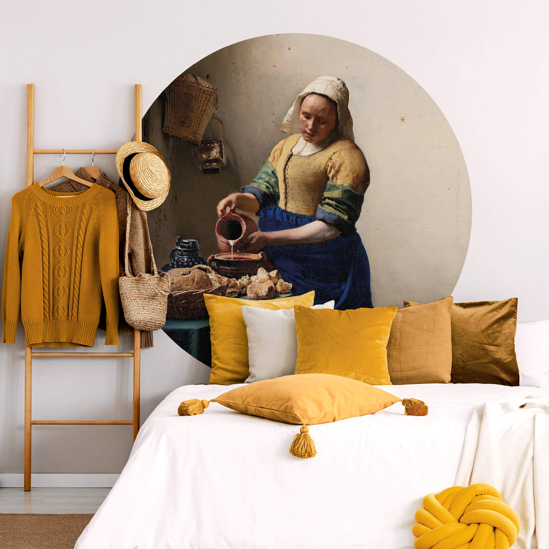 Fototapete Vermeer - The Milkmaid 1,4 x 1,4 m